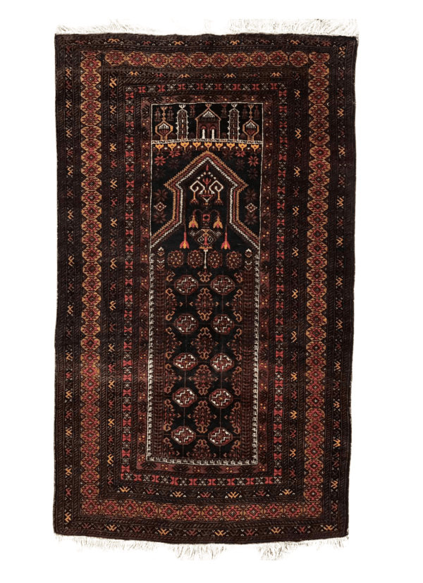 Vintage Balochi Prayer Rug